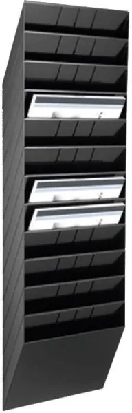 Ablagensystem mit 12 Fächern schwarz A4 Querformat FLEXIBOXX
